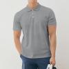 Ymosrh Polo Slim Fit T Shirts for Men, Short Sleeve Solid Color Golf Shirt Fashion Casual Work Collar T-Shirt Shirt (XXL, Light Gray) view 4