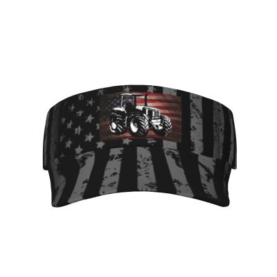 NineFit Basics Vintage USA American Flag Tractor Visor Cap Sports Empty Top Hats Adjustable Sun Tennis Caps for Men Women98 Black