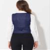 Allegra K Vintage Vest for Women's Button Up Jacquard Steampunk Suit Waistcoat with Pockets XX-Large Dark Blue view 3