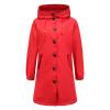 NineFit Basics Waterproof Jackets for Women Lightweight Rain Jacket Lightweight Hooded Long Raincoat Outdoor Travel Windbreaker, 3X-Large, 01 Red view 3