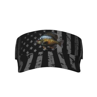 Bluegill Fish Visor Cap Sports Empty Top Hats Adjustable Sun Tennis Caps for Men Women62 Black