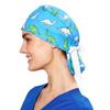 Scrub Caps for Women & Men - Tie Back & Ponytail Hat - Washable & Breathable Material - Surgical Cap for Nurse, Doctor, Vet (US, Alpha, One Size, Ponytail, Dinosaurs) view 1