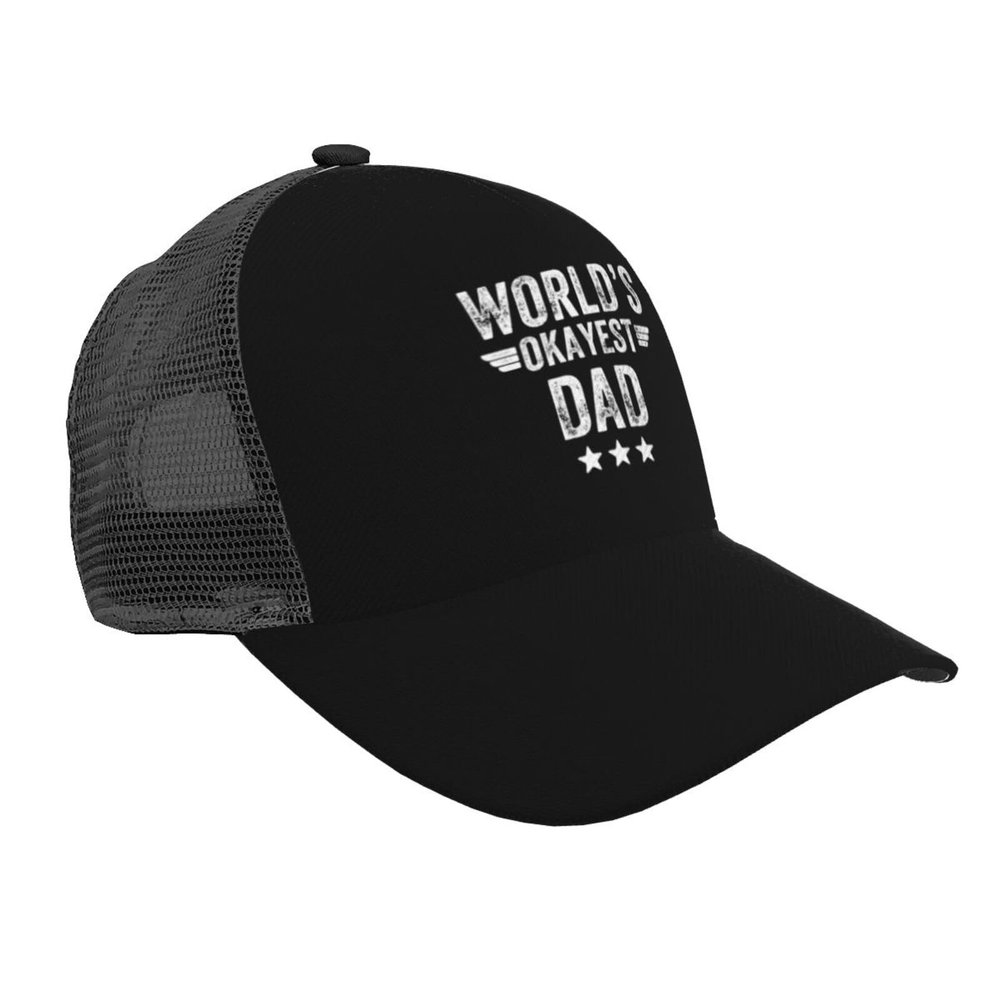 OCALL World's Okayest Dad Baseball Hat Unisex Adjustable Curved Brim Baseball Cap Black