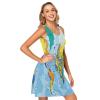 ALAZA Blue World Map Women Summer Dresses Casual Sleeveless Sundress with Pockets Tank Dress M view 4