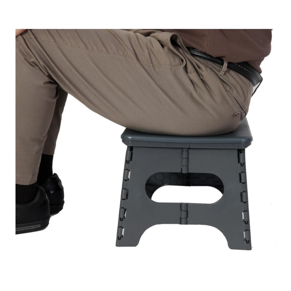 YOUONME Family Folding Portable Toilet - Outdoor, Camping, Compact, Lightweight, and Easy to Use for Camping, Travel, and Emergencies (Blue Grey (3-Bag Package))