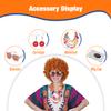 FantaLook Curly Orange Red Cosplay Wig with Necklace Earrings and Sunglasses for Women Halloween Costume view 3