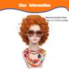 FantaLook Curly Orange Red Cosplay Wig with Necklace Earrings and Sunglasses for Women Halloween Costume view 4