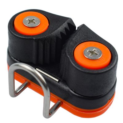 RANDDER Cam Cleats with Wire Flaired Leading Ring, Nylon Cammatic Cleats for Rope 3mm-15mm, Marine Boat Kayak Equipment Fast Entry (Orange, One Size(Pack of 1))