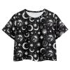 Fishoutleap Moon Girls Crop T Shirts Size 9-10 Sun Dance Yoga Top Casual Short Sleeve Pullover Top Crewneck Athletic Gym Sport Top for School Theme Party view 1