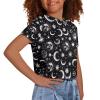 Fishoutleap Moon Girls Crop T Shirts Size 9-10 Sun Dance Yoga Top Casual Short Sleeve Pullover Top Crewneck Athletic Gym Sport Top for School Theme Party view 4