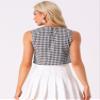 Allegra K Ginham Top for Women's Sleeveless 1950s Vintage Summer Blouse Small Black view 2