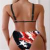 Urchics Womens Cute 2 Piece Set Bikini Ditsy Floral Random Printed Bikini Set with Circular Decor Star Flag XS view 2