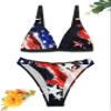 Urchics Womens Cute 2 Piece Set Bikini Ditsy Floral Random Printed Bikini Set with Circular Decor Star Flag XS view 3