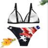 Urchics Womens Cute 2 Piece Set Bikini Ditsy Floral Random Printed Bikini Set with Circular Decor Star Flag XS view 4