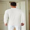 COOFANDY Mens Knit Polo Shirts Long Sleeve Sweater Casual Polo Shirts Lightweight Collared T Shirts, White, X-Large view 3