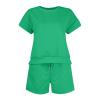 2 Piece Outfits for Women Lightweight Matching Lounge Sets Loose Fit Casual Short Sleeve Shirts for Women Workout Shorts Matching Shorts Vacation Beach Sets view 4