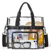 Bluome Clear Bag For Stadium Events 12612 Clear Stadium Bag Crossbody Tote Transparent for Concert Approved Sports,Black view 1
