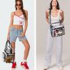 Bluome Clear Bag For Stadium Events 12612 Clear Stadium Bag Crossbody Tote Transparent for Concert Approved Sports,Black view 2
