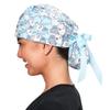 Scrub Caps for Women & Men - Tie Back & Ponytail Hat - Washable & Breathable Material - Surgical Cap for Nurse, Doctor, Vet (US, Alpha, One Size, Ponytail, Seals) view 1