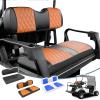 Rosefray Golf Cart Seat Covers Fit for Club Car Precedent/Club Car DS/EZGO RXV/EZGO TXT/Yamaha OEM Rear Seat Cushion, Backrest Leather Litte Diamond Seat Covers-Brown&Black view 1