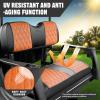 Rosefray Golf Cart Seat Covers Fit for Club Car Precedent/Club Car DS/EZGO RXV/EZGO TXT/Yamaha OEM Rear Seat Cushion, Backrest Leather Litte Diamond Seat Covers-Brown&Black view 3