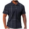 Ymosrh Mens Shirts Short Sleeve, Graphic Summer Polo Tshirts Short Sleeve Lightweight Business Casual Work Golf Shirt Short (XXL, Navy) view 1