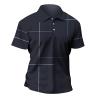 Ymosrh Mens Shirts Short Sleeve, Graphic Summer Polo Tshirts Short Sleeve Lightweight Business Casual Work Golf Shirt Short (XXL, Navy) view 3