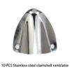 10pcs Stainless Steel Clam Shell Vent, Boat Transducer Wiring Cover,Wire Cable Cover, Outlet,Cap, Clamshell -One Piece Structure and Streamlined Design for Boats, RVs and Outdoor Application 2-1/8 view 2