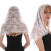 BEIYINAI Lace Shawl Mantilla Veil Lightweight Scarf Fashion Floral Shawls And Wraps For Women Latin Mass Veil For Bride Lace, White view 4