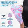 Dialudon Knee Calf Padded Leg Compression Sleeve Thigh Shin Brace Protective Gear for Football Basketball Volleyball Soccer Baseball Tennis Youth Girls Adult Pink 2XL (1 Pair) view 3