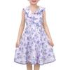 Girls Dress Lavender Floral Ruffle Collar Sleeveless Princess Sundress Size 10 view 1