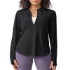 G4Free UV Shirts for Women Long Sleeve Running Workout Tops Lightweight Athletic Hiking Golf Shirts Quick Dry Rash Guard (Black,3XL) view 1