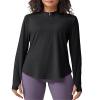 G4Free UV Shirts for Women Long Sleeve Running Workout Tops Lightweight Athletic Hiking Golf Shirts Quick Dry Rash Guard (Black,3XL) view 3