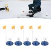 XHTLLO Portable 5 Pack Ice Fishing Flag Tip Up Set, Winter Fishing Rod Marker, Stable Outdoor Fishing Supply view 2