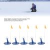 XHTLLO Portable 5 Pack Ice Fishing Flag Tip Up Set, Winter Fishing Rod Marker, Stable Outdoor Fishing Supply view 3