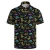 AYUNIX Golf Shirts for Men Neon Dinosaur Polos Shirts Casual Performance Moisture Wicking Short Sleeve Golf Polo Shirts view 1