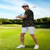 AYUNIX Golf Shirts for Men Neon Dinosaur Polos Shirts Casual Performance Moisture Wicking Short Sleeve Golf Polo Shirts view 3