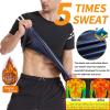 Vuirrm Sauna Vest for Men, Sauna Shirt for Men, Men's Heat Trapping Workout Slimming Body Shaper Short Sleeve Sweat Tank Top, 4XL/5XL,Black view 3