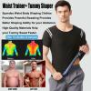 Vuirrm Sauna Vest for Men, Sauna Shirt for Men, Men's Heat Trapping Workout Slimming Body Shaper Short Sleeve Sweat Tank Top, 4XL/5XL,Black view 4