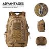 aiGear Tactical Backpack for Men, 35L Military Backpack, 3-Day Bug Out Bag for Camping Hiking Hunting with Molle System Army Daypack (35L Khaki) view 3