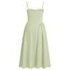 OMEWEE Women Spaghetti Strap Dress Sleeveless Low Cut Bustier Long Dress with Pockets Women's Y2k Maxi Dress Summer Boho Dress Womens Corset Dress Beach Sundress Bodycon Long Flowy Dresses Green S view 2