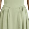 OMEWEE Women Spaghetti Strap Dress Sleeveless Low Cut Bustier Long Dress with Pockets Women's Y2k Maxi Dress Summer Boho Dress Womens Corset Dress Beach Sundress Bodycon Long Flowy Dresses Green S view 4