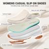Women's Orthopedic Slip On Slippers Walking Shoes: Women Working Clogs Shoes for Foot and Heel Pain, Supportive Casual Loafers for Outdoor, Soft Slip-On Dress with Elastic/Bungee Beige Size 6 view 2