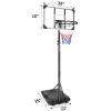 Portable Basketball Hoop Goals Outdoor System, 7Ft Adjustable Junior Basketball Stand Freestanding w/Stable Base & Wheels, Basketball Court for Indoor/Outdoor, After-School Entertainment (Black) view 2