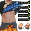Vuirrm Sauna Shirt for Men, Sauna Vest for Men, Heat Trapping Sauna Suit Sweat Vest Body Shaper Short Sleeve Sauna Tank Top, 4XL/5XL,Blue view 3