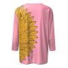 slqdgmryz 3/4 Length Sleeve Womens Tops Casual V Neck T Shirts Three Quarter Tunic Tops for Women Loose Fit Dressy Blouses Tshirts Shirts for Women Summer Tops for Women 2024, Hot Pink, Medium view 4