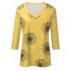 3/4 Length Sleeve Womens Tops Casual V Neck T Shirts Three Quarter Tunic Tops for Women Loose Fit Dressy Blouses Tshirts Shirts for Women Summer Tops for Women 2024, Fluorescence Yellow, Xx-Large view 4