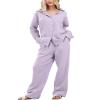 codcm Womens Pajama Sets Cotton Pj Set Cute Heart Print Long Sleeve Button Shirt With Pants(Purple,Small) view 1
