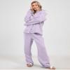 codcm Womens Pajama Sets Cotton Pj Set Cute Heart Print Long Sleeve Button Shirt With Pants(Purple,Small) view 3