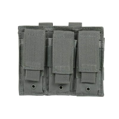 Triple Pocket Pistol Magazine Carrier Pouch - Gray Color - Fits Beretta M9 92 96 PX9 SIG P226 P229 M17 M18 Glock 17 19 22 23 Hk USP VP9 Ruger SR9 SR40 American Mags
